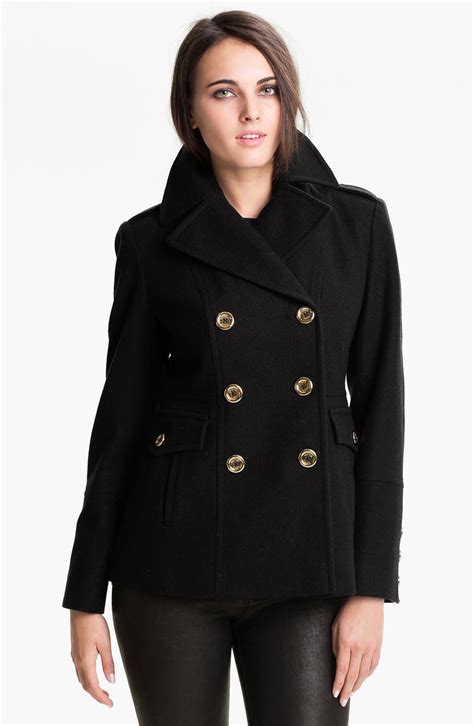 michael kors peacoat women's|michael kors wool peacoat.